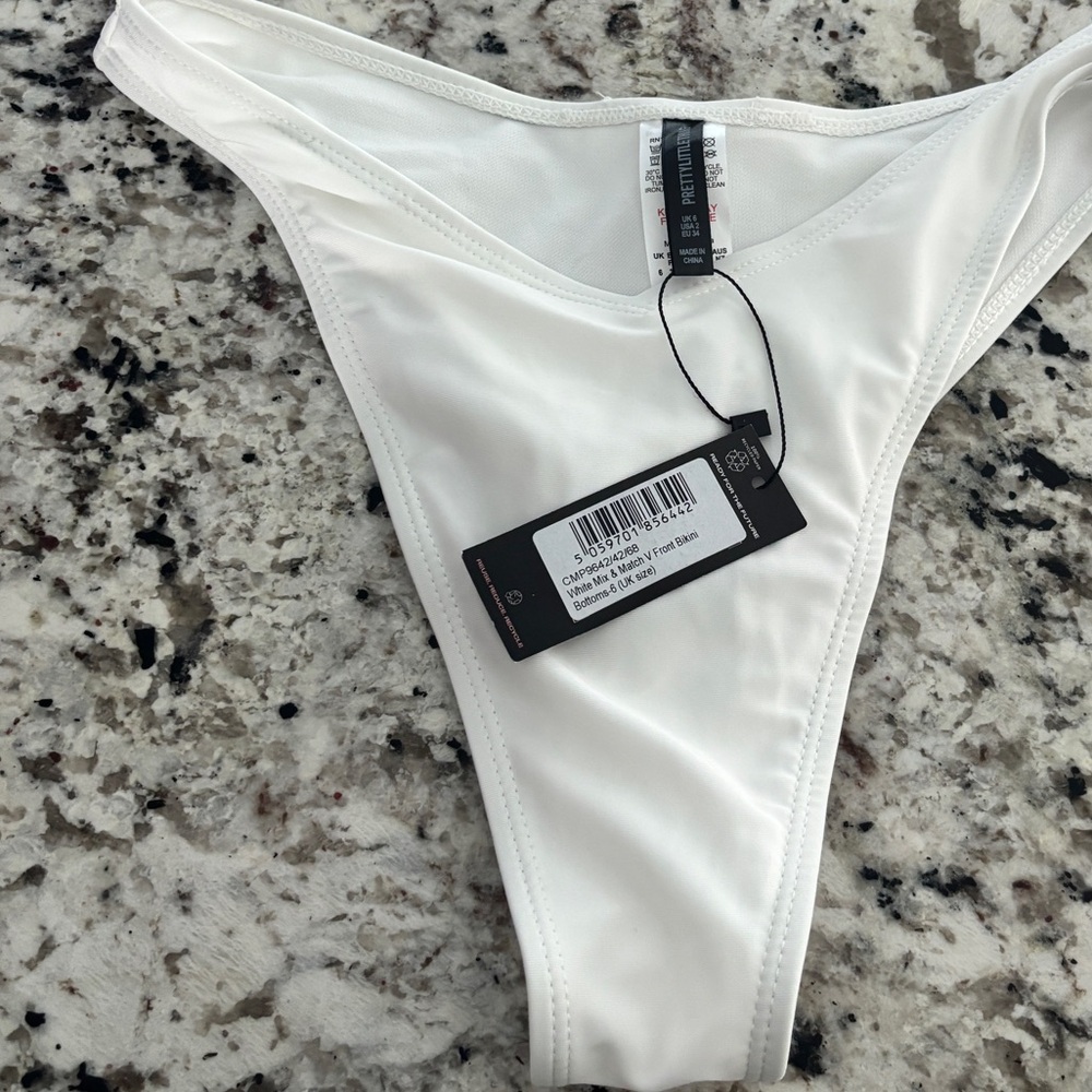 PrettyLittleThing White Bikini Swim Bottom